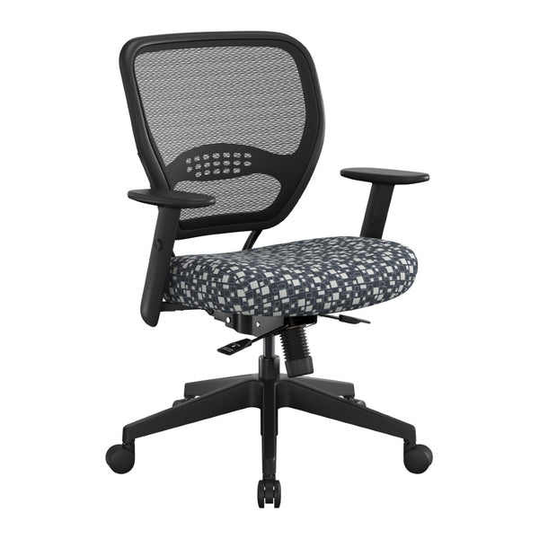 OSP Home Furnishings Air Grid Ergonomic Mesh Office Chair with Lumbar Support and Greenguard Certified Airflow City Park Steely 5500SL-K108
