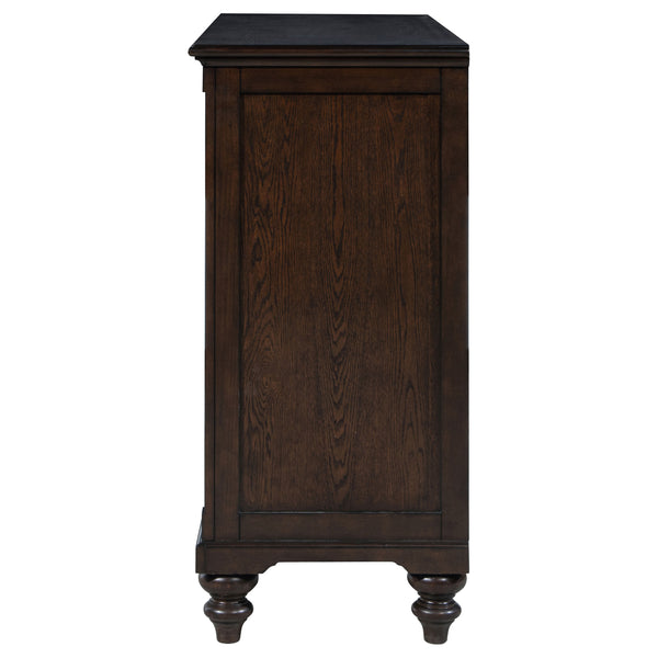 English Elm Berwick Eight Drawer Oak Veneer Dresser with Gunmetal Hardware for Classic Bedrooms B062P440098