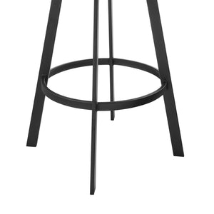 English Elm Idris Swivel Barstool with Iron Frame Walnut Footrest and Faux Leather Seat B2736P464815