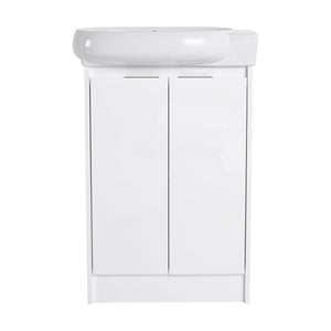 English Elm 23" Freestanding Bathroom Vanity with Ceramic Vessel Sink, Soft-Close Doors, Adjustable Shelf Storage Glossy White W999P206105