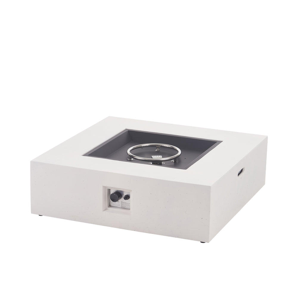 English Elm 50000 Btu Square Mgo Concrete Propane Fire Table Low Profile Outdoor Patio N772P390480W
