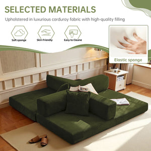 English Elm 2-In-1 Convertible Modular Sofa Bed With Memory Foam - Space-Saving Comfort For Small Spaces! W3653P355618