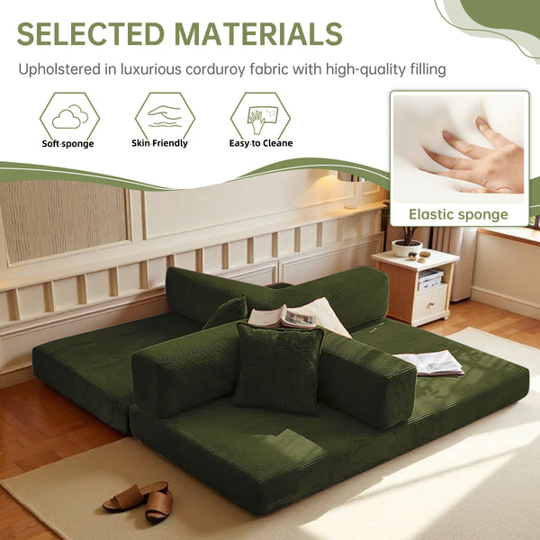 English Elm 2-In-1 Convertible Modular Sofa Bed With Memory Foam - Space-Saving Comfort For Small Spaces! W3653P355618