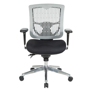 OSP Home Furnishings Contoured Ergonomic Manager Chair with Lumbar Support Foam Seat and Chrome Rolling Base 97898CGY-30