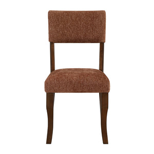 English Elm Contemporary High Back Chenille Dining Chairs Solid Wood Frame Upholstered Set Brown,Rust B011P439068