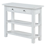 English Elm Trexm Retro Console Table With Drawer and Two Sturdy Shelves For Entryway, Living Room (Antique White)