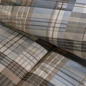 English Elm King White River Down Alternative Comforter Mini Set - Blue Brown Plaid Softspun, Box-Quilted, OEKO-TEX Certified, Machine Washable B035100460