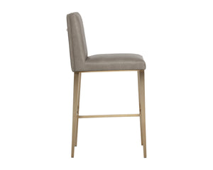 Sunpan WILBUR Barstool - Elegant Ivanhoe Mineral Faux Leather with Stylish Stainless Steel Legs & Comfort 112520