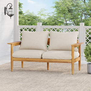 English Elm Christopher Knight Home® - Terassi Cozy Acacia Wood Loveseat For Two - Stylish Outdoor Seating With Plush Cushions & Durability N775P248814T