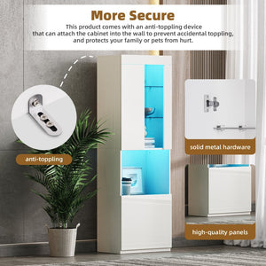 English Elm On-Trend Modern Tv Stand With 34.2" Electric Fireplace & Led Lights – Stylish Media Console For 75" Tvs N721S000043K-GIGA