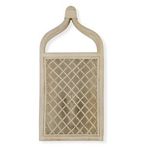 Wanstead Ivory Wall Sconce - Handcrafted Rattan Lantern with Antique Pearl Finish for Coastal Decor
