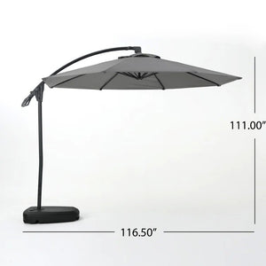 English Elm Christopher Knight Home® - Simple Banana Shape Hanging Umbrella - Stylish Gray Canopy For Outdoor Shade & Easy Assembly 60641.00GRYSET