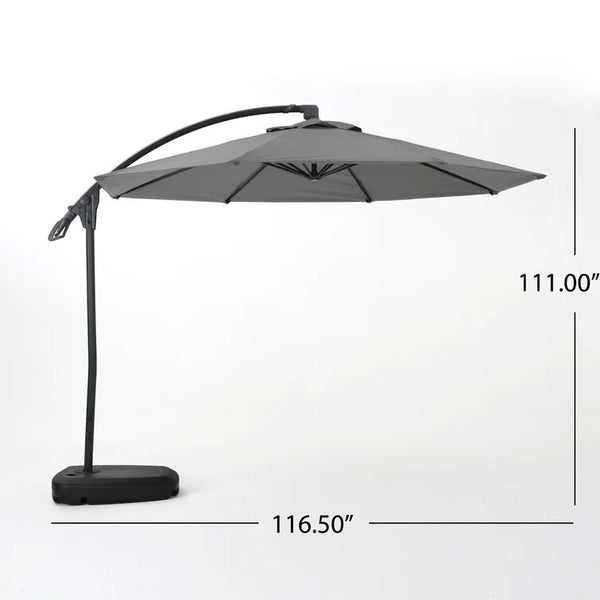 English Elm Christopher Knight Home® - Simple Banana Shape Hanging Umbrella - Stylish Gray Canopy For Outdoor Shade & Easy Assembly 60641.00GRYSET