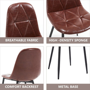 English Elm Dining Velvet Upholstered Chairs Set of 2 with Armrests, Sturdy Metal Legs, Anti-Slip Protectors, Stylish Comfort for Dining Room Black,Brown W3112P254918