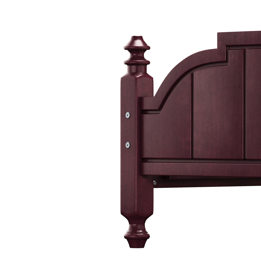 English Elm Full Full Size Bed Frame with Headboard, Vintage Wooden Platform Bed with 10 Slats, Sturdy Support Espresso 57.9 L x 32 W x 5.5 H N733P360927P