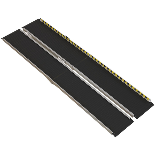 English Elm Homcom Folding Aluminum Wheelchair Ramp with Non-slip Grip and 600lb Capacity W2225P217469