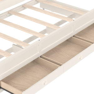 English Elm Full Bunk Bed with Trundle Bookshelf Storage Pine Frame Car Design for Kids W1580S00315
