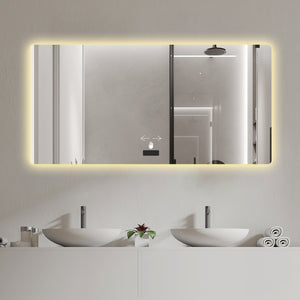 English Elm 48x32in LED Bathroom Mirror with Soft Shade, Waterproof Case, Tri-Color Dimming, Smart Sensor, Anti-Fog W2709P268893