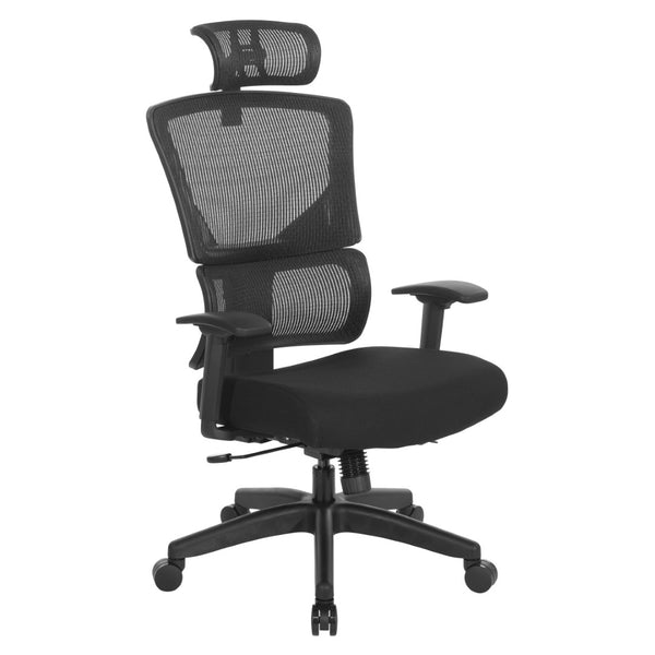 OSP Home Furnishings Vertical Matrix Breathable Ergonomic Office Chair with Lumbar Support and Adjustable Headrest Mesh 639-F3T1N48PHX
