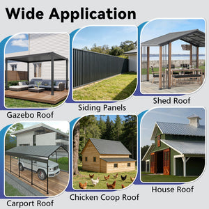 English Elm 10 Corrugated Galvanized Steel Roof Panels Weather Resistant Gazebo Pergola Cover W3213P431245