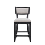 Christopher Knight Home® - Noble House - - 26.5" Counter Stools Set Of 2, Upholstered Counter Height Bar Stools With Comfy Back, Solid Rubber Wood Frame, Backrest, Footrest, Armless Barstools For Home Bar, Kitchen Counter, Beige & Black