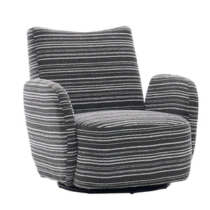 English Elm Modern Boucle 360° Swivel Leisure Chair with High‑Resilience Sponge, Supportive Curve, 550lb Capacity Dark Gray W395P355513
