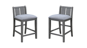 English Elm Gregorio Rubberwood Counter Chairs Set of 2 Upholstered Seat Kitchen Island Seating Gray B2749P413325