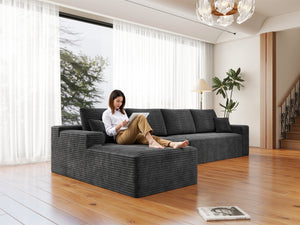English Elm 131.9*68.9"Modular 131.9*68.9" Modular Sectional Sofa - Plush Corduroy, No Assembly, 4-Piece Configuration For Any Space W3819S00016