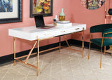 OSP Home Furnishings Broadway Desk White/Gold