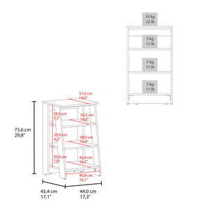 English Elm White Freestanding Bathroom Shelf with 4 Open Shelves, Minimalist White Organizer for Compact Spaces and Easy Assembly (29.8" H x 17.3" W x 17.1" D) B062P252188