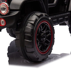 English Elm 24v Kids Electric Ride on Car with Parental Remote Rear Suspension and Bluetooth Audio Black W1578P228743