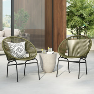 Christopher Knight Home® - Noble House - Nusa Oudoor Wicker Chair, Green, Set Of 2