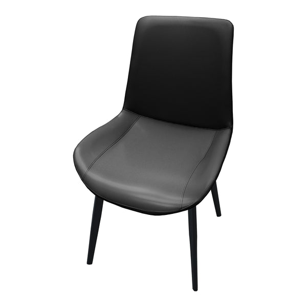 English Elm Black Pu Leather Dining Chairs Set Of 2 - Modern Ergonomic Design For Kitchen, Restaurant & Living Room T3967P384543