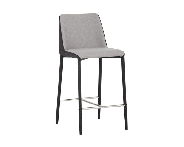 Sunpan Renee Modern Counter Stool in Armour Grey & Dark Slate - Sleek Design for Urban Dining Spaces