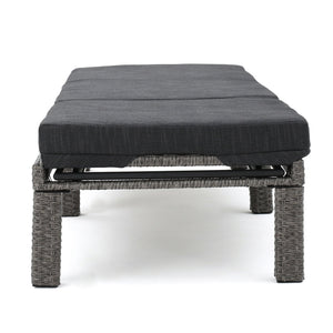 English Elm Puerta Outdoor Chaise Lounge Handwoven Rattan Iron Frame Poolside Patio Relaxation N775P247421K