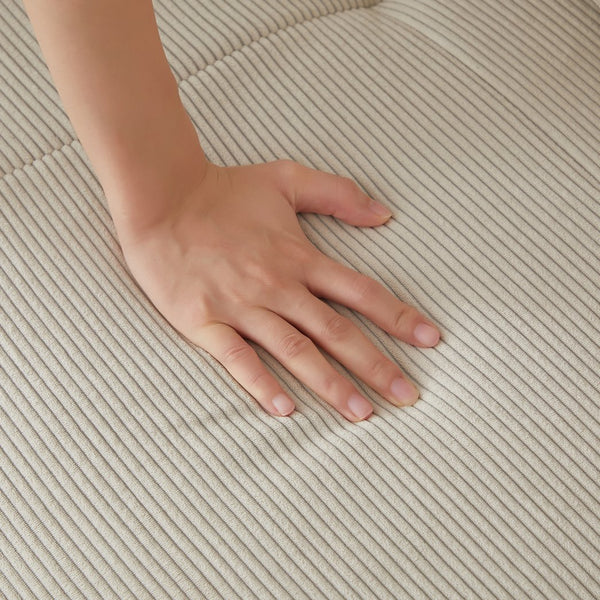 English Elm 113" Modular L-Shaped Sectional Sofa with Corduroy Upholstery, Deep Seats, Wide Arms, Ottoman Included Beige W1359S00022