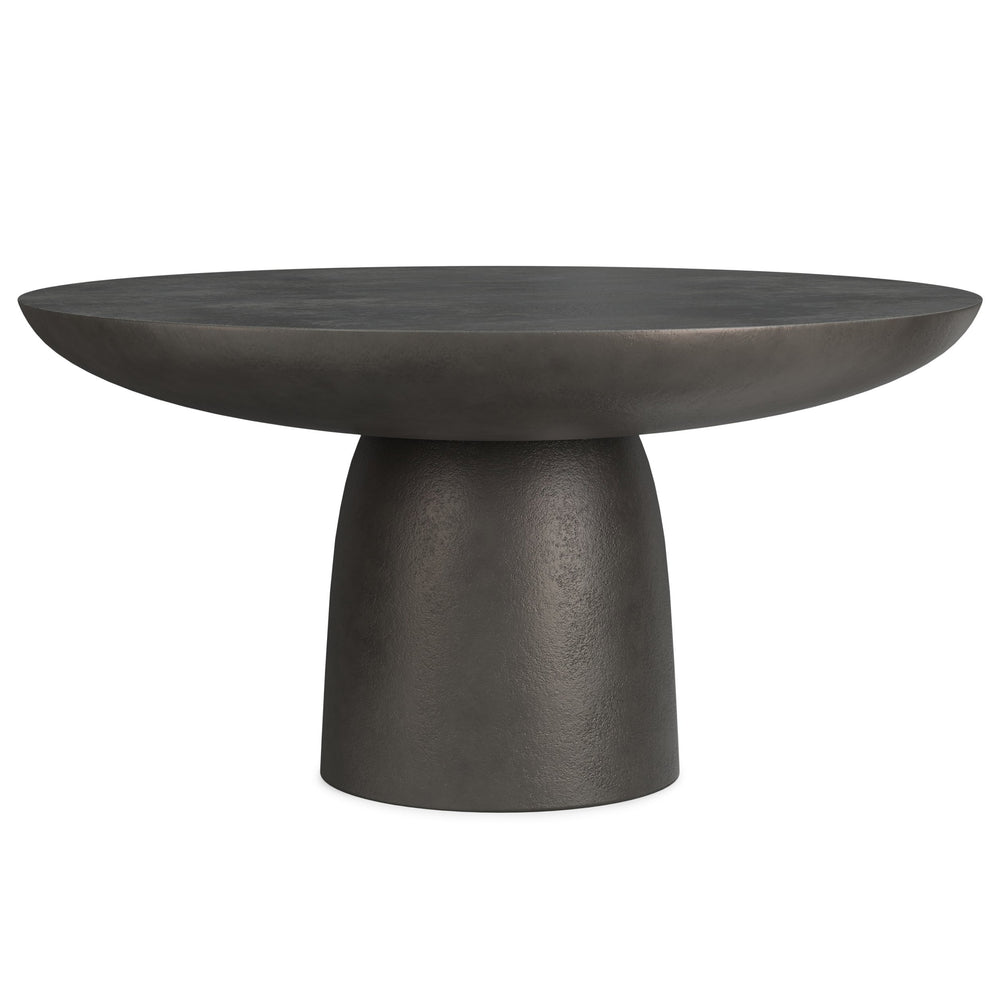 English Elm Alexa Hand-Finished Black Nickel 30" Round Cast Aluminum Pedestal Coffee Table, Industrial Chic B136P239028