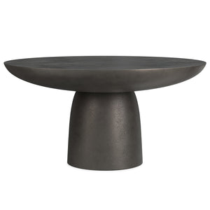 English Elm Alexa Hand-Finished Black Nickel 30" Round Cast Aluminum Pedestal Coffee Table, Industrial Chic B136P239028