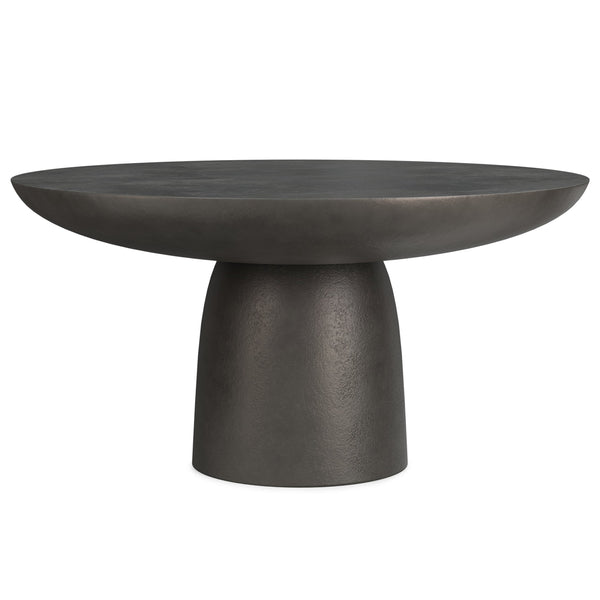 English Elm Alexa Hand-Finished Black Nickel 30" Round Cast Aluminum Pedestal Coffee Table, Industrial Chic B136P239028
