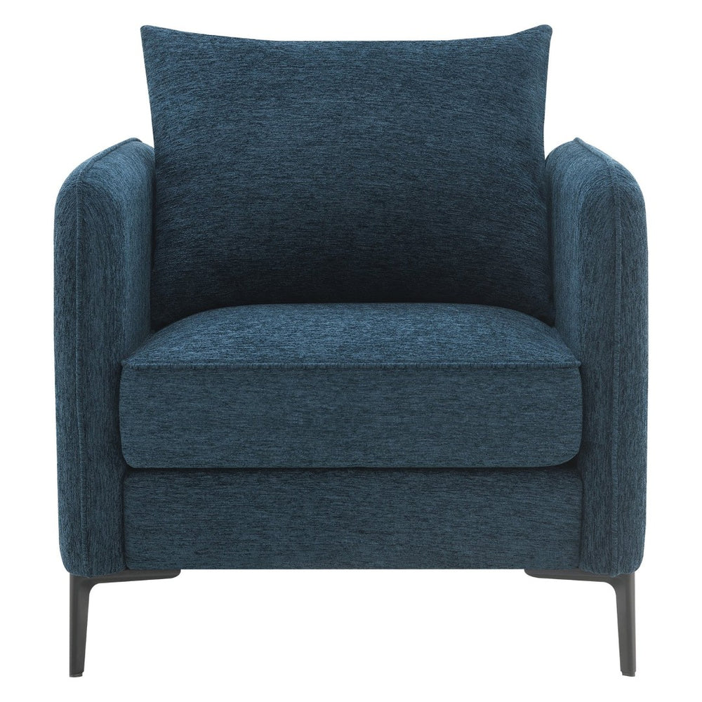 OSP Home Furnishings Newhaven Contemporary Accent Chair with Black Metal Legs for Modern Living Rooms Navy NWN-S76