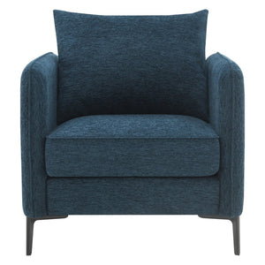 OSP Home Furnishings Newhaven Contemporary Accent Chair with Black Metal Legs for Modern Living Rooms Navy NWN-S76
