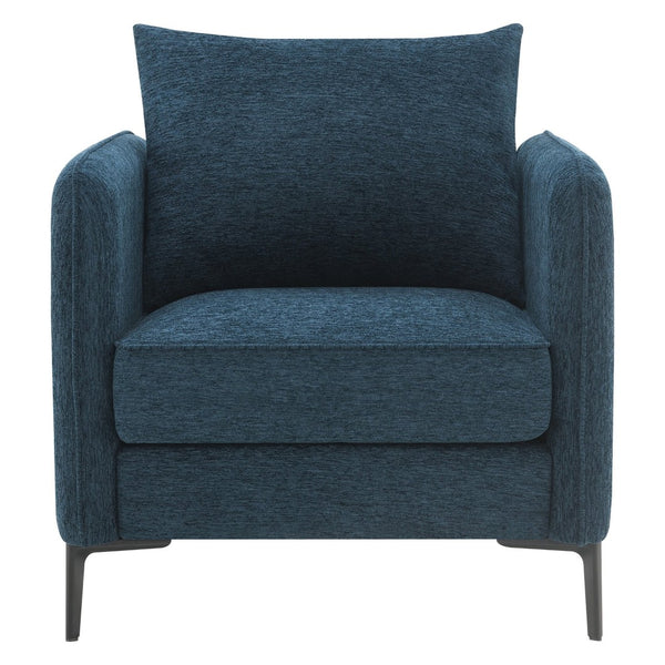 OSP Home Furnishings Newhaven Contemporary Accent Chair with Black Metal Legs for Modern Living Rooms Navy NWN-S76