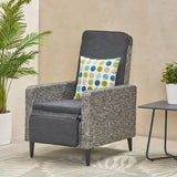 Christopher Knight Home® - Noble House - Murdock Outdoor Wicker Recliner, Mixed Black And Dark Gray