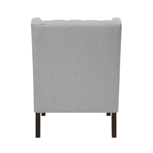 English Elm 1Pc Accent Chair - Elegant Button-Tufted Gray Fabric Upholstery With Plush Foam Cushion For Comfort B011P287709