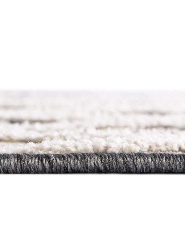 Unique Loom Arlo Cy Machine Made Tribal Rug Gray, Ivory 2' 7" x 12' 2"