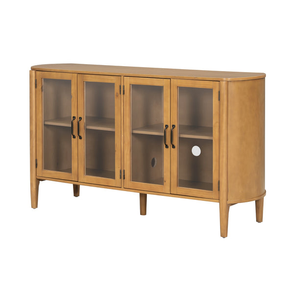 English Elm Christopher Knight Home® - Storage Cabinet - Stylish 4-Door Design For Entryway Or Living Room, Natural Finish, Ample Space N780P330603N