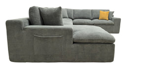 English Elm Coffee-bean Curved Upholstered Sectional with Self-expanding Setup for Large Living Rooms Light Gray B2748S00065