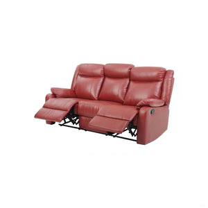English Elm Stylish Pearl Reclining Love Seat with Padded Arms, Durable PU Upholstery, Sleek Movie-Night Comfort Red 26 L x 76 W x 30 H B078108429