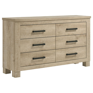 English Elm Sansome Six Drawer Weathered Oak Dresser with Bronze Pulls for Modern Farmhouse Bedrooms B062P447951