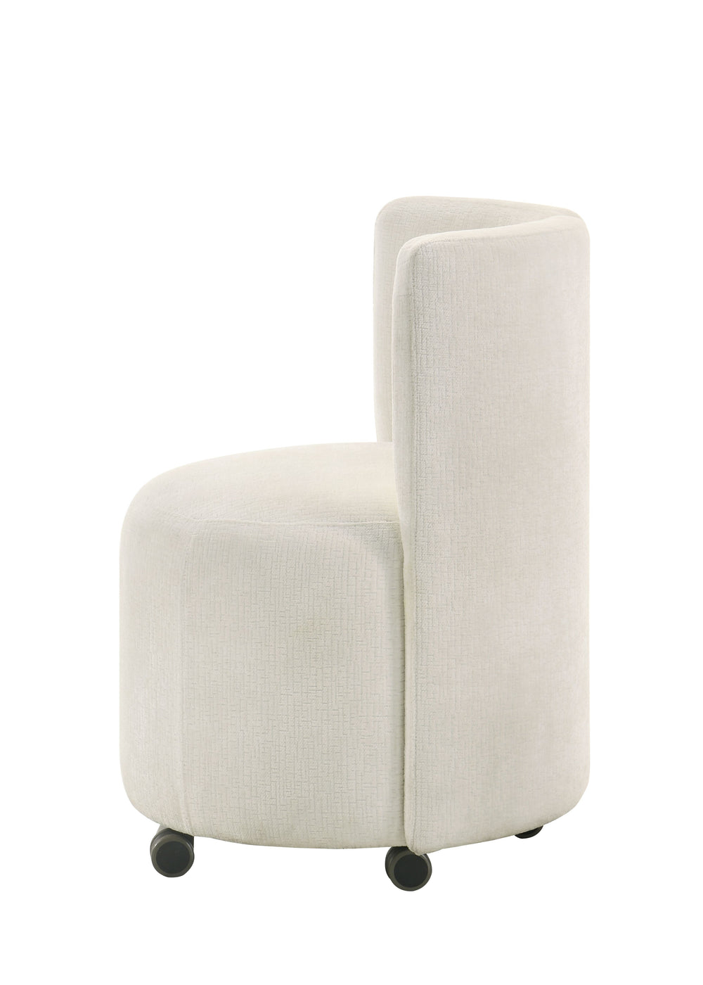 English Elm Blayde White Chenille Swivel Side Chair Set of 2 - 360° Comfort Seats, Rubberwood Frame, Modern Elegance B2726P246627